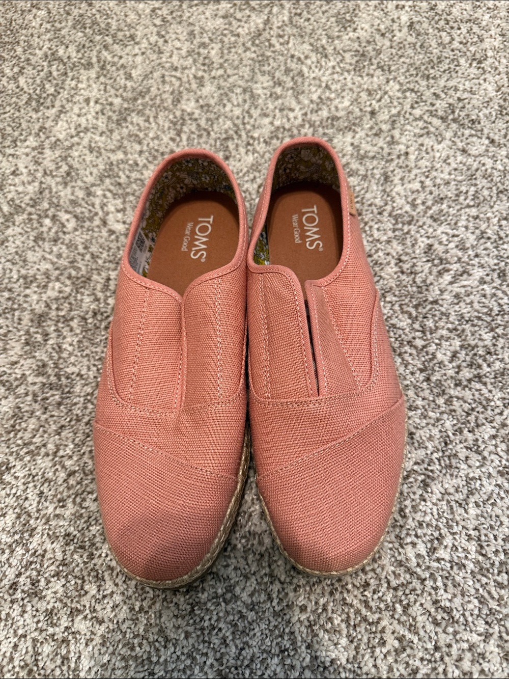 TOMS Women's Slip-On Espadrilles in Rose Pink Canvas
